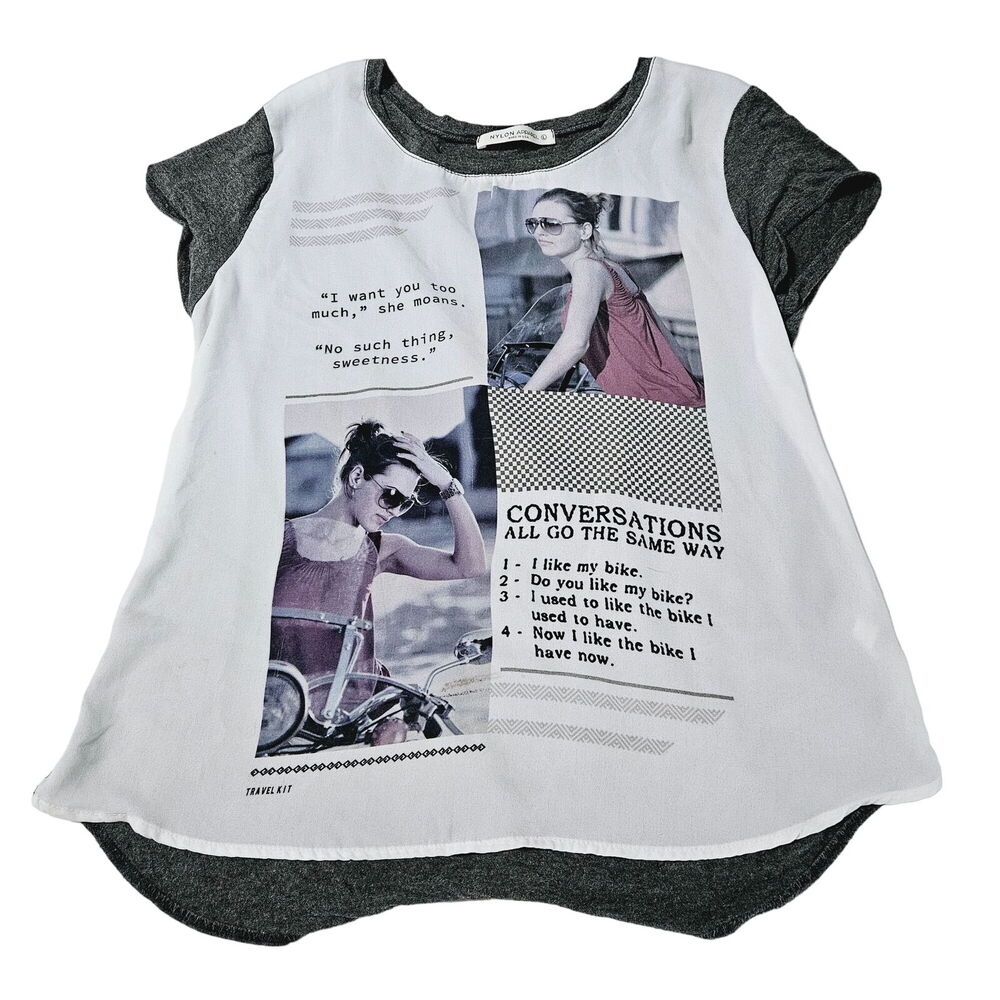 Nylon Womens T-Shirt Multi-Color Size Large Polyester Blend Made In The USA